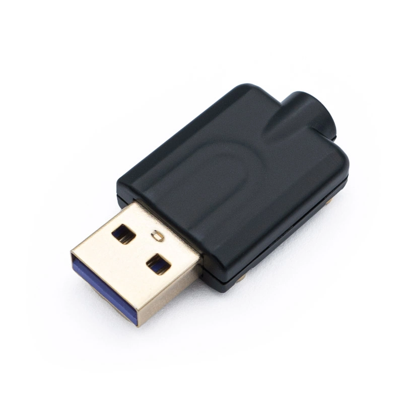 usb a cnc connector black metal shell
